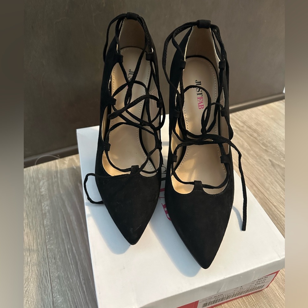 JustFab Lace Up Heels